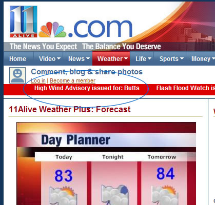 High Wind Advisory - Butts
